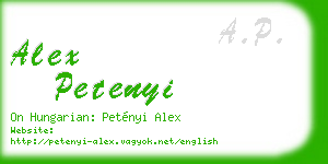 alex petenyi business card